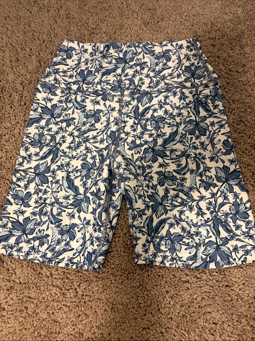 Blue Floral Women's Bike Shorts